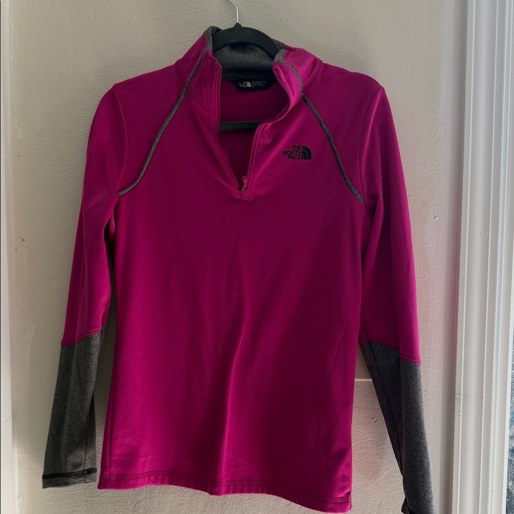 The North Face Magenta and Dark Gray Half-Zip Pullover